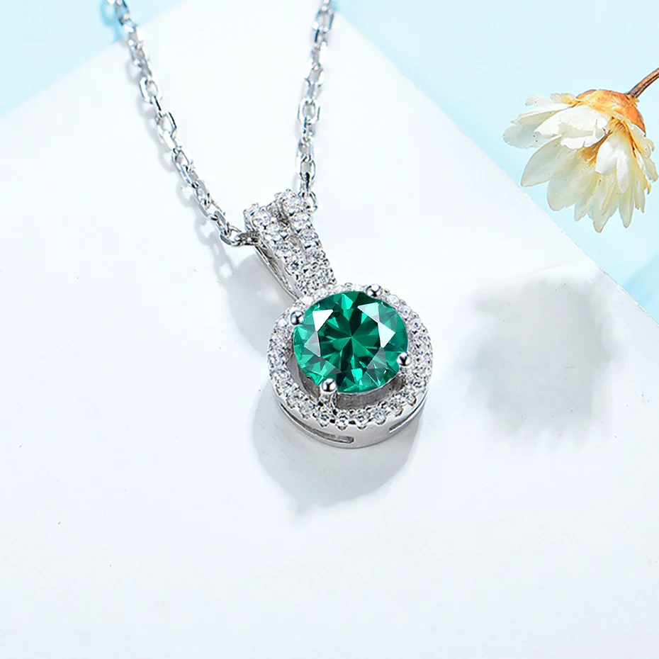 Куолит 1CT изумруд драгоценный камень кулон для женщин Твердое Серебро 925 пробы