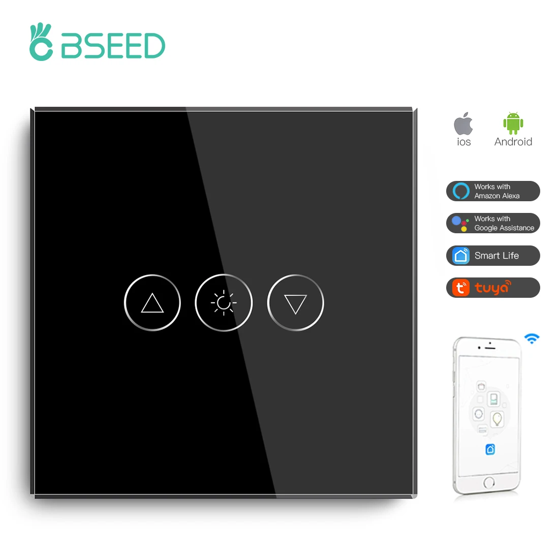 

BSEED Умный диммерный выключатель Wi-Fi 1 Gang