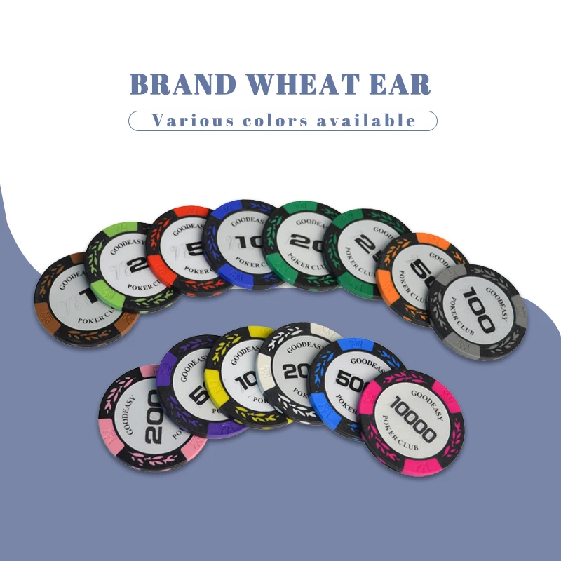 5 шт./лот глиняные покерные чипы наборы Техасский Холдем пшеничная игра pokers