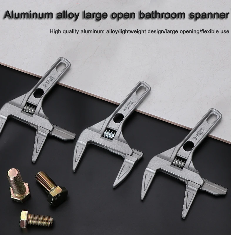 

New Hot Adjustable Spanner Large Opening Wrench Universal Mini Nut Key Set 4/5/6 /8 Inch Pipe Wrench Bathroom Repair Hand Tools