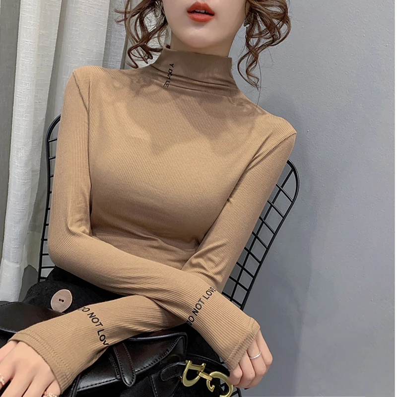 2020 Повседневная рубашка с высоким воротником Женская Весенняя футболка женские