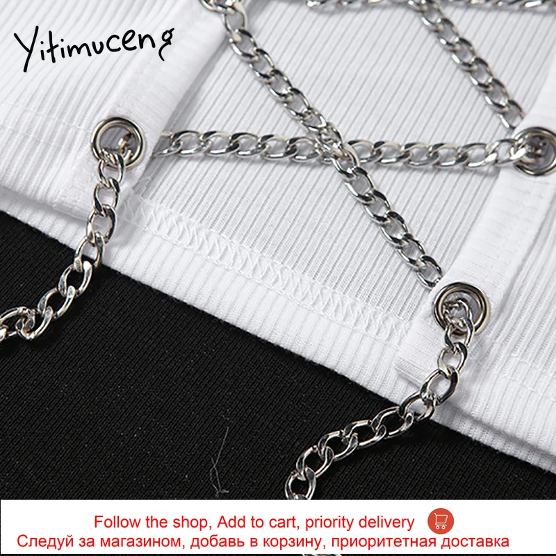 

Yitimuceng Cut Out Ties Crossed Tank Top for Women Sexy Unicolor Short Crop Tops White Clothes 2021 Fashion Summer New Sexy Club