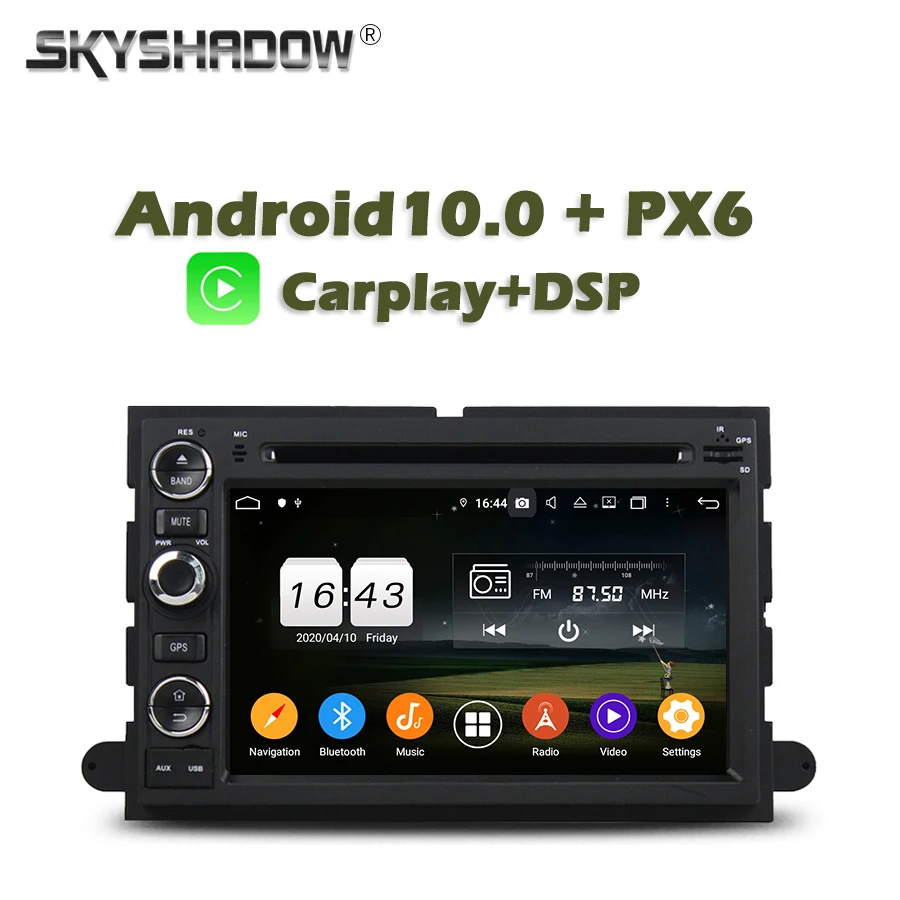 Автомобильный DVD плеер Carplay PX6 на Android 10 4 Гб + 64 ГБ GPS Wi Fi Bluetooth для Ford F350 F450 F550