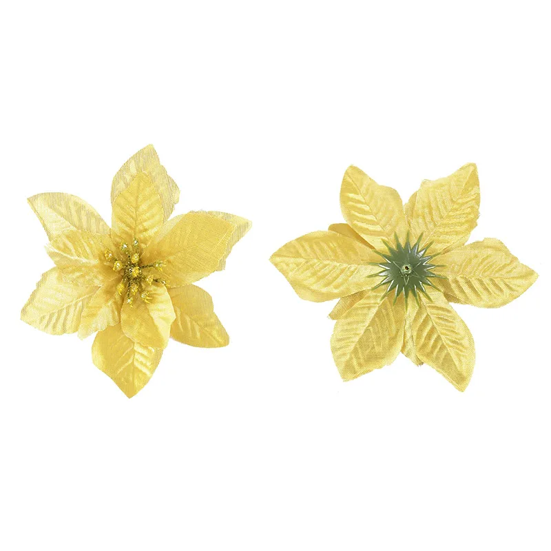 

5Pcs Glitter Poinsettia Christmas Tree Decoration Flower Home Christmas Wedding Party Artificial Flowers DIY Garland Navidad