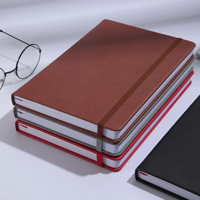 Tanie A5 Prosty Skórzany Bullet Kropkowany Dziennik Elastyczna Opaska Terminarz Planer Notatnik W Twardej Oprawie