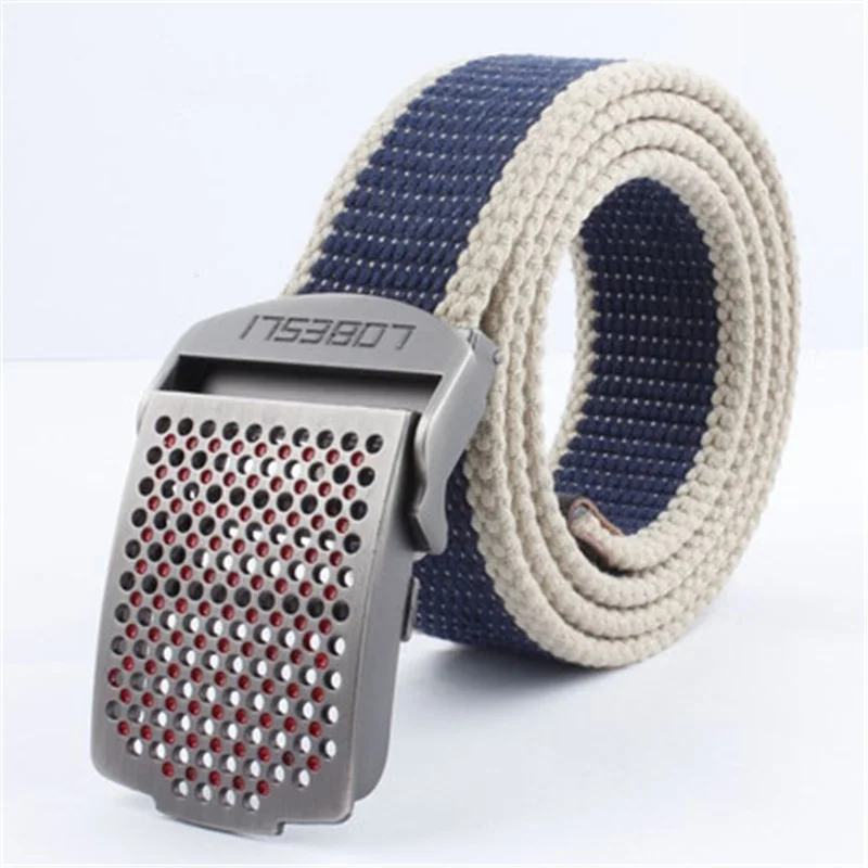 Ремень брезентовый мужской повседневный модный пояс в стиле ВВС на пуговицах из