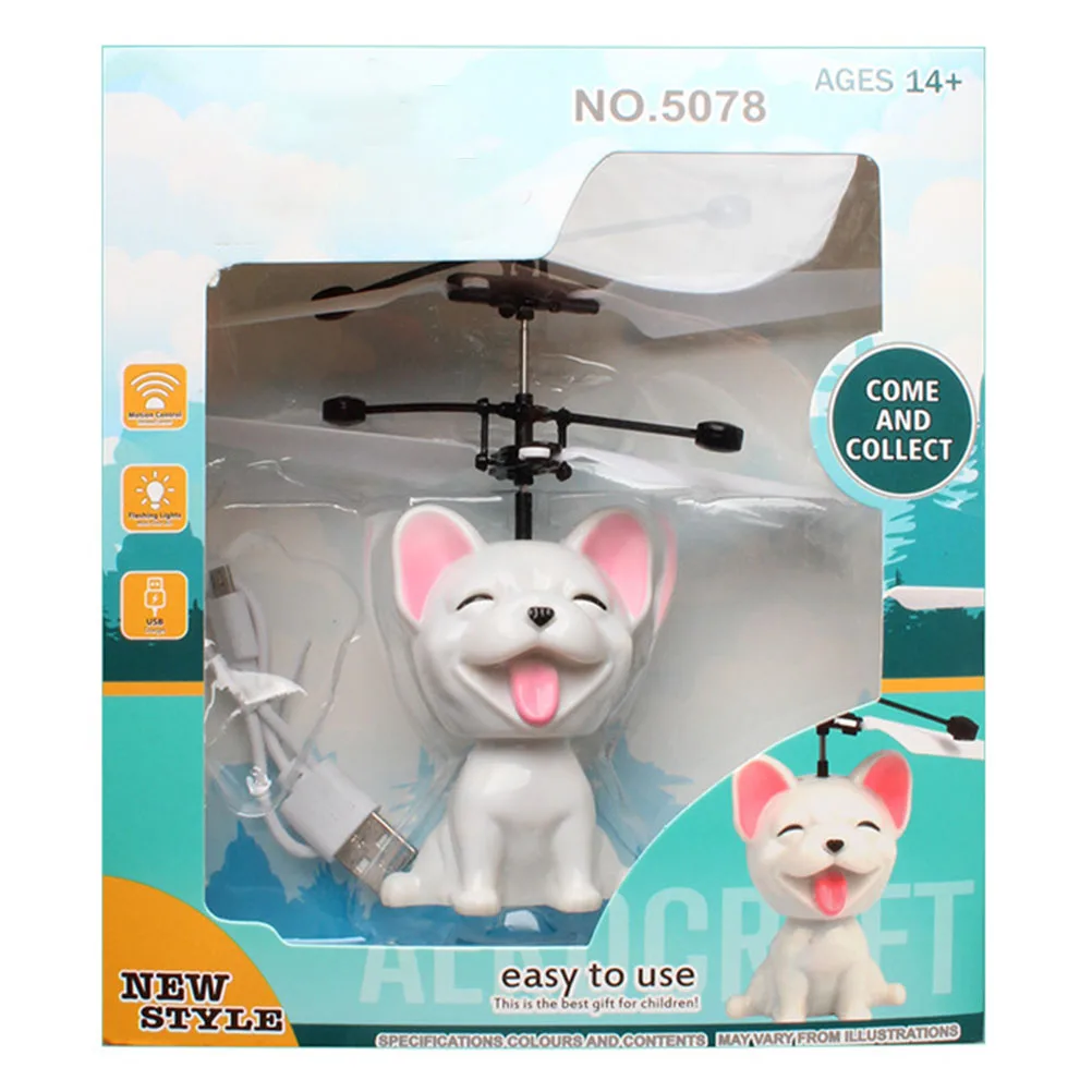 Светодиодный мини-Дрон Летающий индукционный Квадрокоптер Радиоуправляемый с