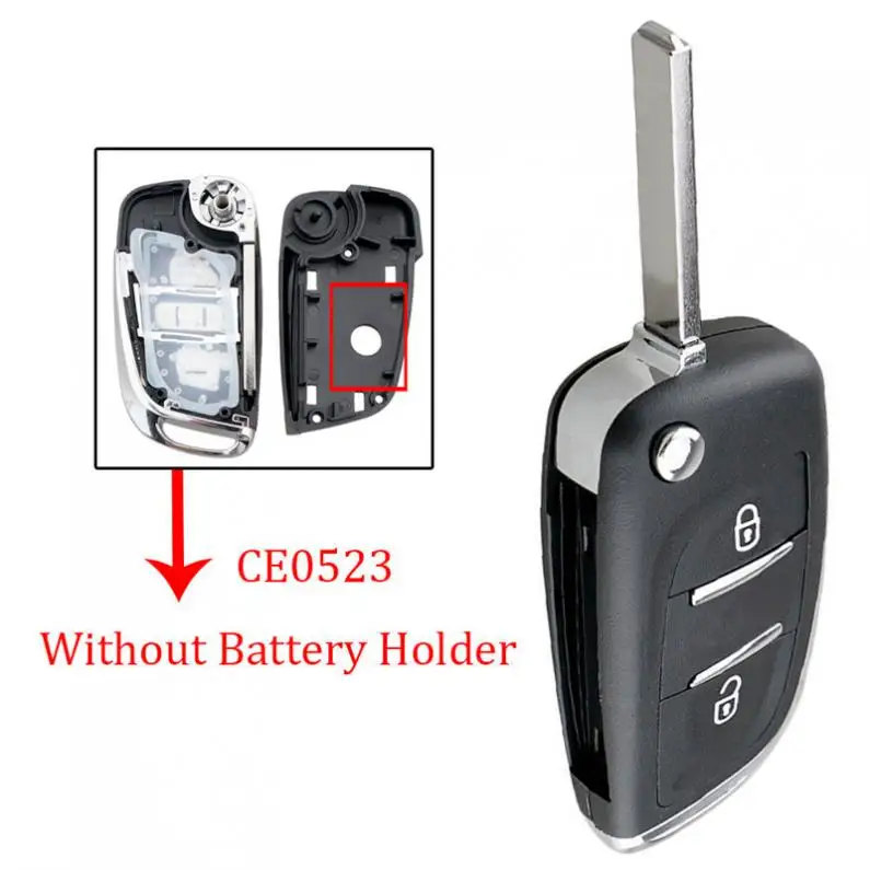 2 кнопки CE0523 модифицированный раскладной чехол для ключей VA2 Blade подходит Peugeot 306 /