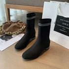 Стрейч Stoff Socken Stiefel женская обувь на каблуках
