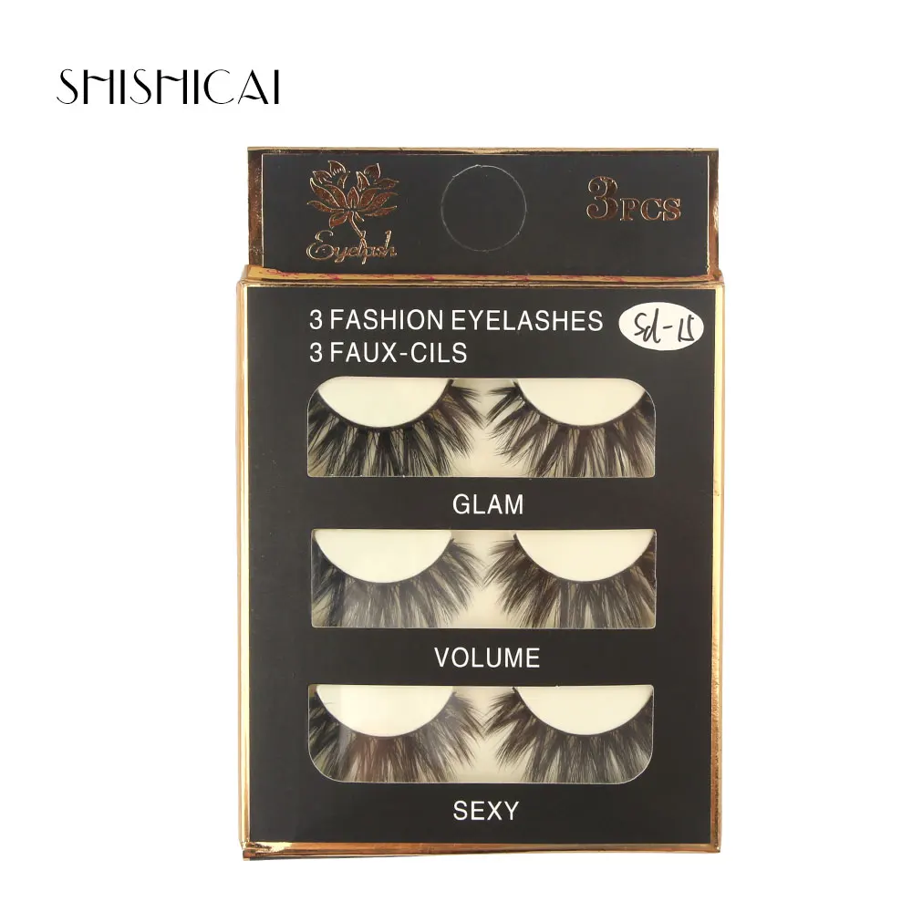 MAGEFY Новый 3 пары природных Накладные ресницы Поддельные длинные Макияж 3D норки
