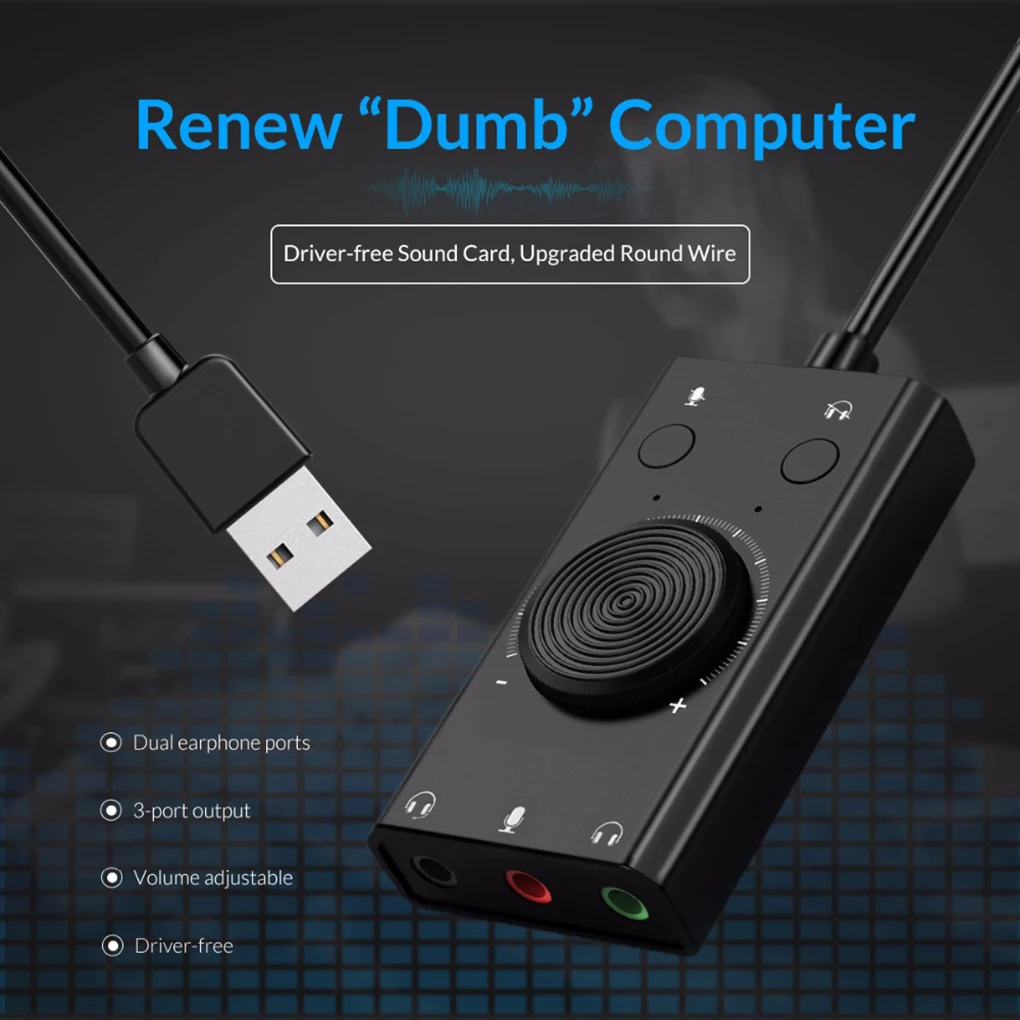 Порт USB внешняя звуковая карта Микрофон Наушники два в одном 3 портовый выход