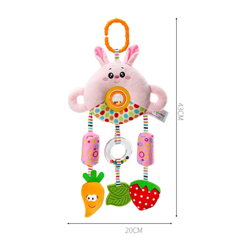 Мобиль для детской кроватки детские плюшевые игрушки с прорезывателем пищалка
