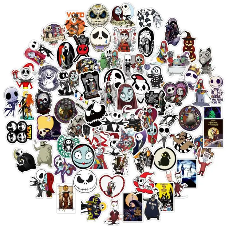 103050100pcs new christmas fright night sticker school student diary hand ledger stationery mobile phone guitar girl toys free global shipping