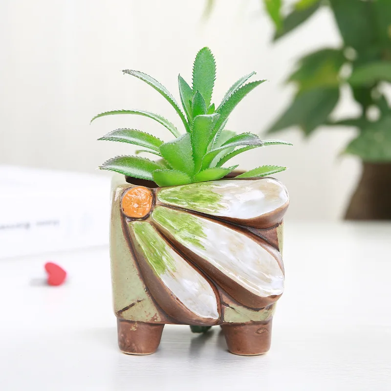 1 шт. ручная роспись керамический горшок для суккулентов домашний садовый