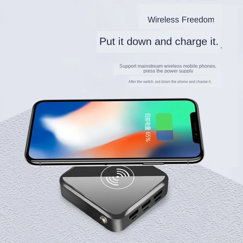 30000mAh Портативный мини внешний аккумулятор 3 USB зеркальный экран цифровой Disply