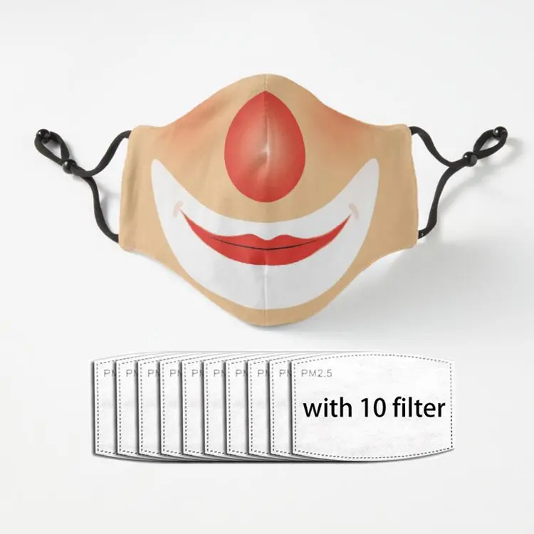 

Светильник лая маска клоуна любовного Цвета Повседневная маска Защита для рта маска для взрослых многоразовая маска для лица из полиэстера