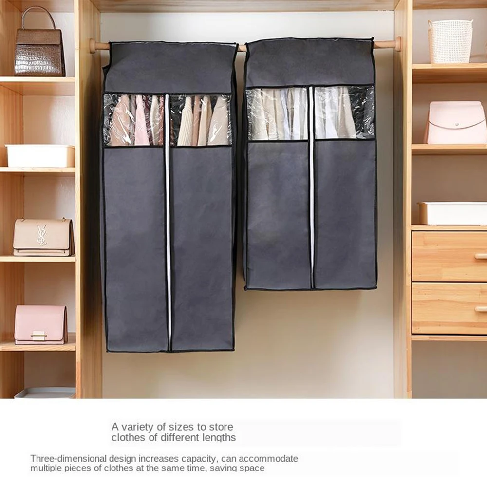 

Dress Hanging Dustproof Bag Closet Protector Non-woven Hanging Wardrobe