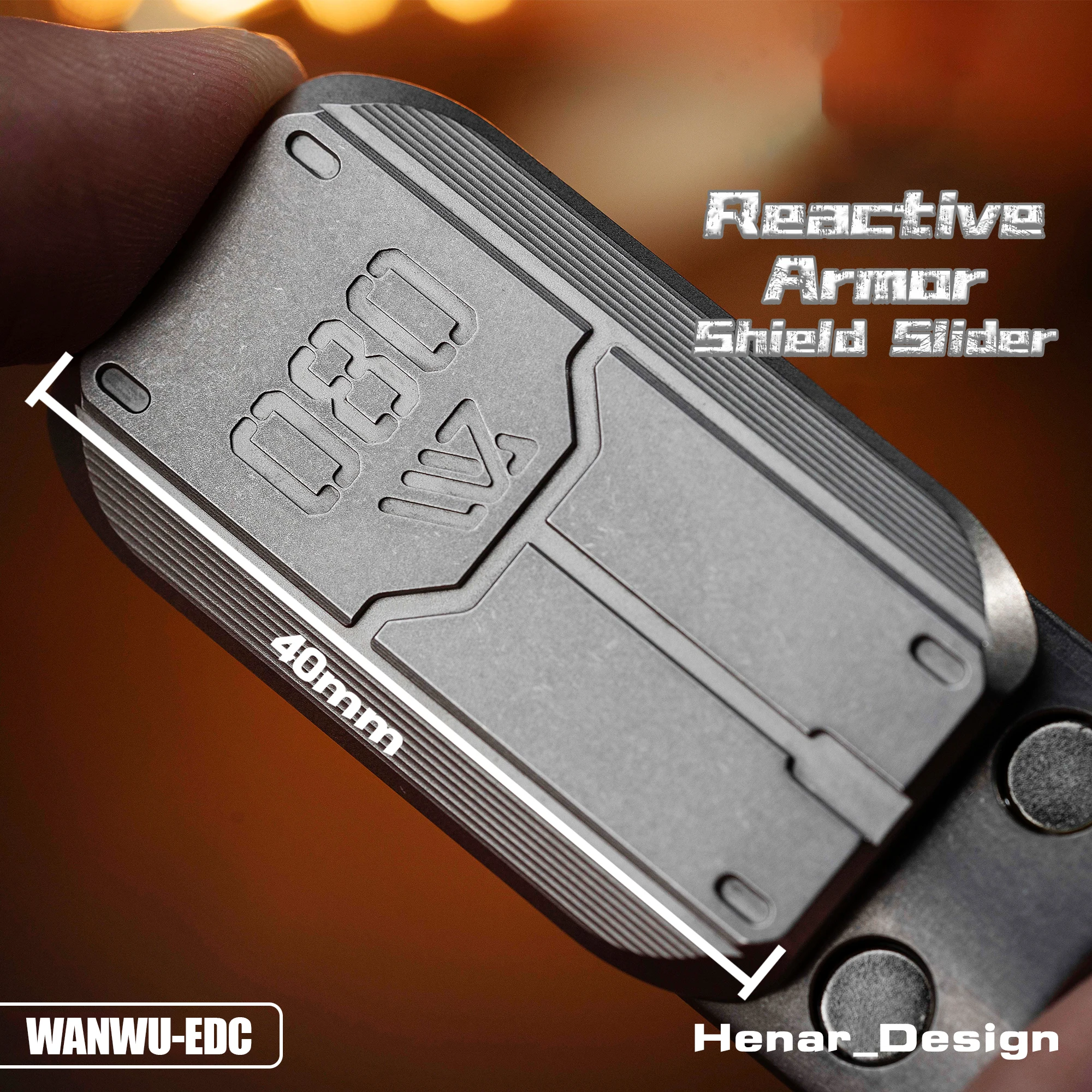 WANWU-EDC Reactive Armor Shield Slider Defense Tungsten Copper Moon Surface Stonewashed Tech EDC Adult Decompression Toy enlarge