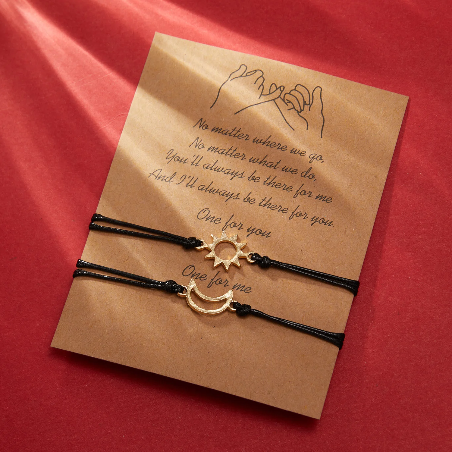 Набор браслетов с солнцем и луной браслет ручной работы регулируемый плетеный из