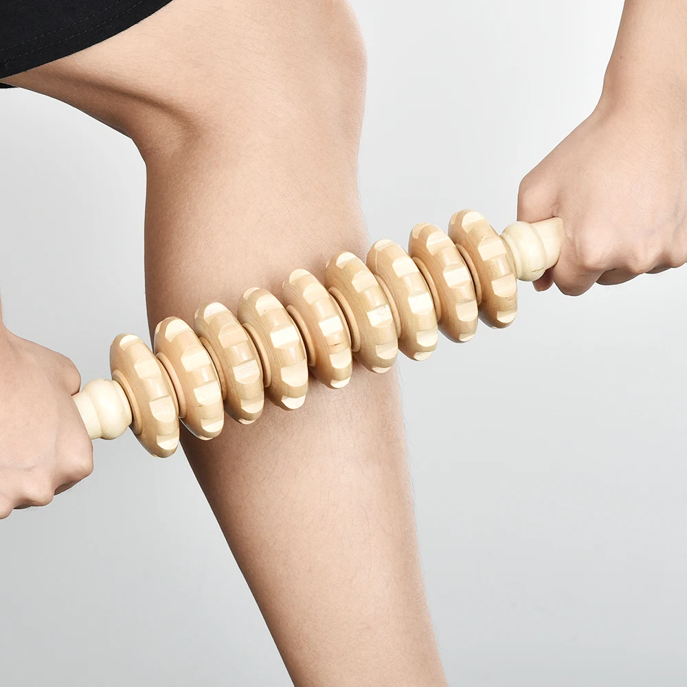 Деревянная Массажная палка для тела массажер спины и ног роликовый уменьшающий