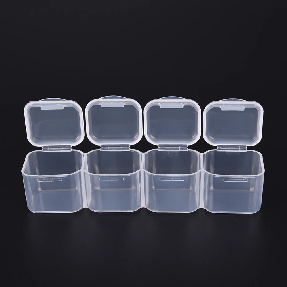 

Clear Plastic 28 Slots Adjustable Jewelry Storage Box Case Organizer Bead