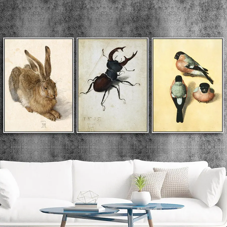 

Home Decor Albrecht Durer Painting Canvas Print Bird Poster Modern Plant Wall Art Animal Modular Insect Picture Bedroom