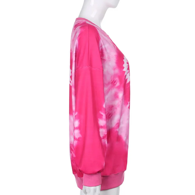 

y2k Top Sweatshirt Streetwear Woman Clothes Oversized Hoodie Top Female Long Sleeve Tie Dye Gothic Clothes Korean Fashion 90S