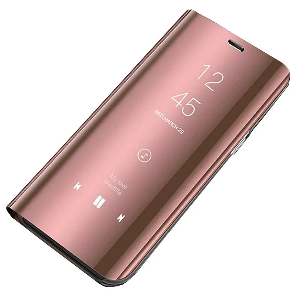

Mobile Phone Case Practical Vertical Mirror PC+pu Case Simple Style Stable And Durable PC+pu Case For S10Plus