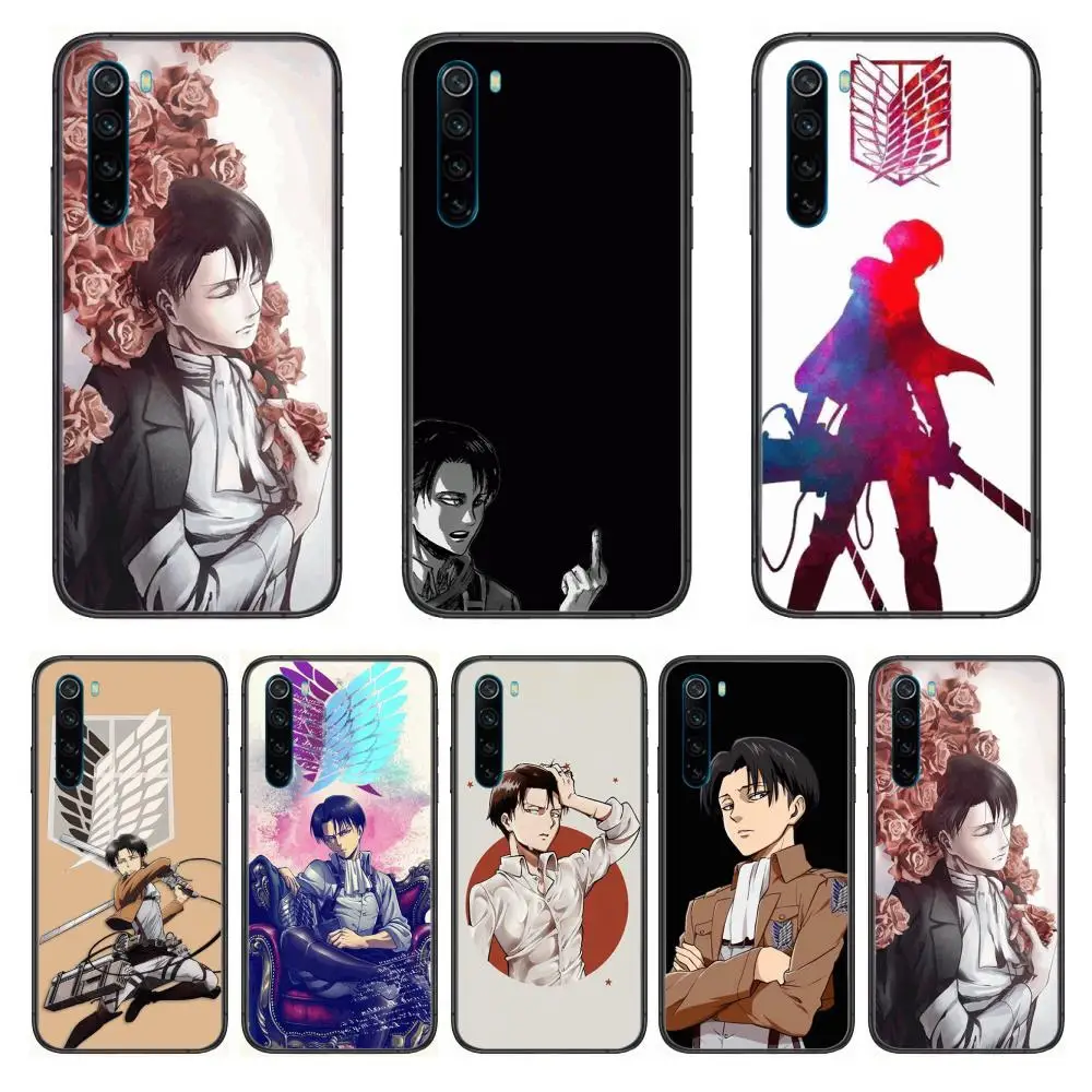 

levi ackerman style cartoon Phone Case For XiaoMi Redmi Note 9S 8 7 6 5 A Pro T Y1 Anime Black Cover Silicone Back Pretty