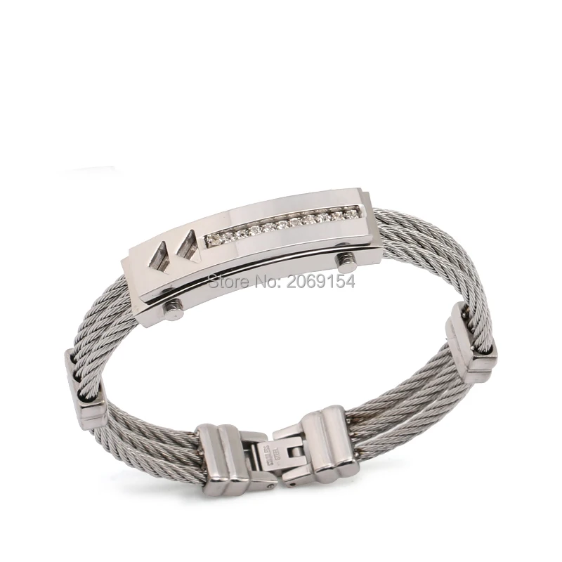 Золотые ювелирные изделия браслет очаровательный мужские из нержавеющей стали