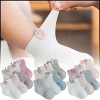 3 pairs 0 5y baby socks childrens socks thin cotton breathable mesh baby socks boneless baby socks cute accessories socks