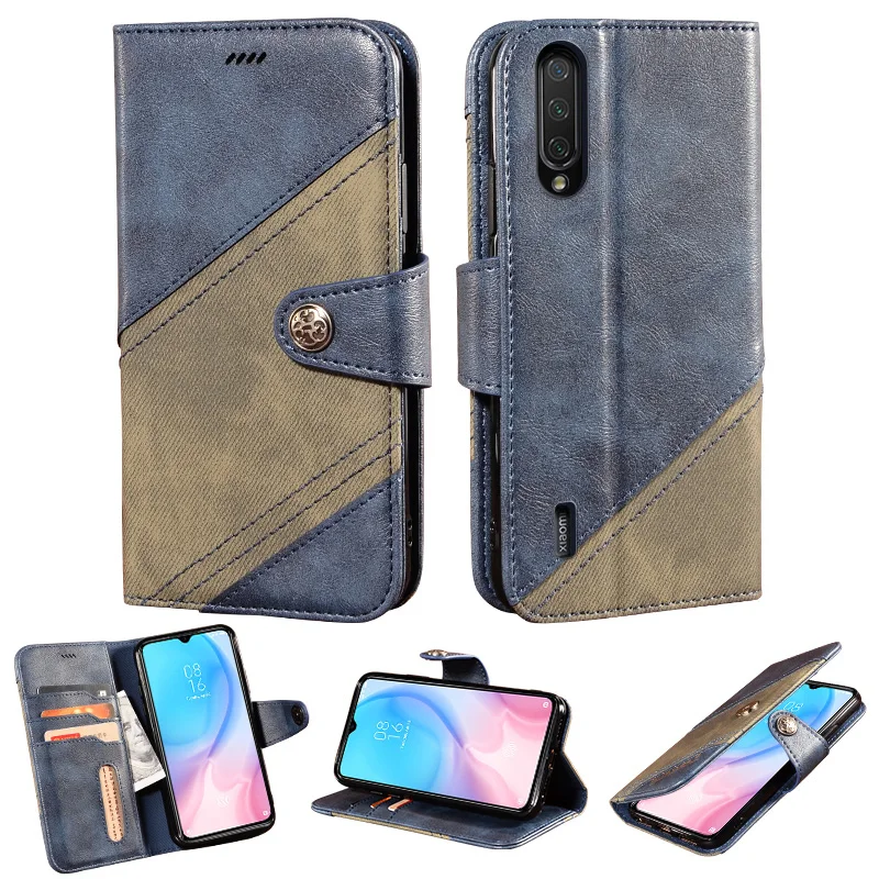 Кожаный чехол для xiaomi mi 9 lite задняя крышка ударопрочный кошелек телефона Lite