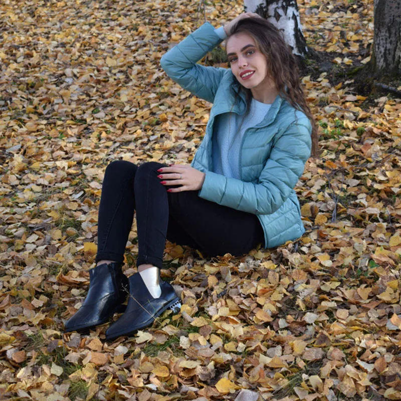 RIZABINA, размеры 32-48, женские ботинки теплые зимние ботильоны «Челси» на меху женская обувь короткие ботинки с разноцветными бусинами женская обувь