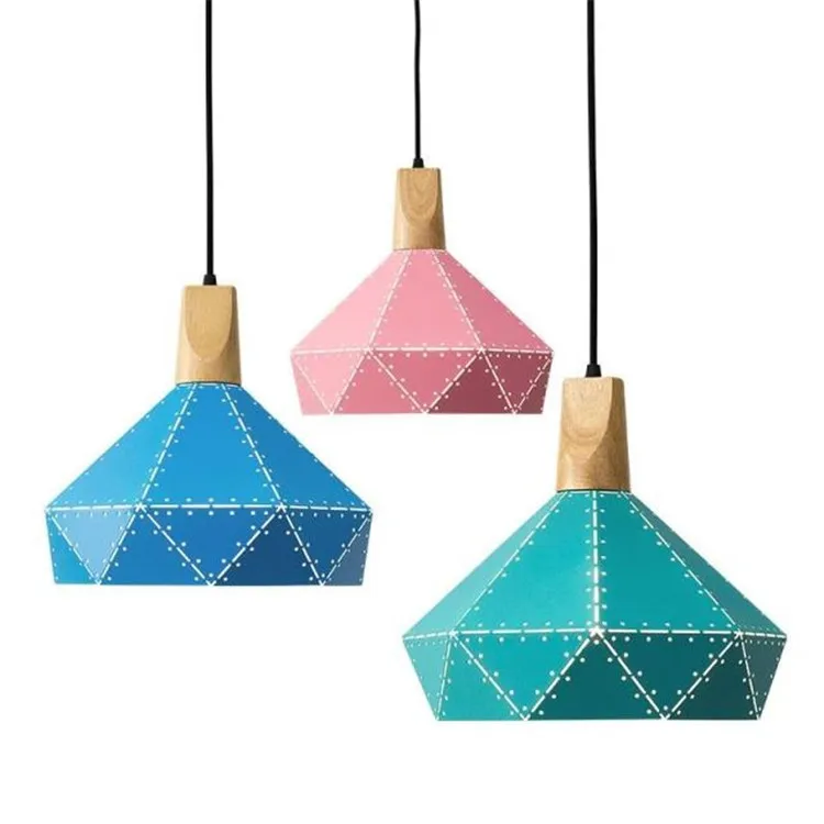 

Wholesale Contemporary Iron Steel Dome Shade Lighting Ce Certified Pendant Lamp With Nature Wood Part Kitchen Dining Bar