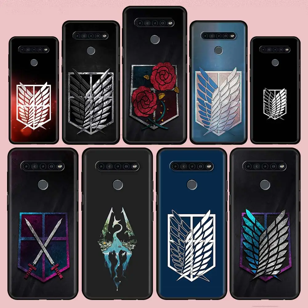 

Anime Attack On Titan Logo Phone Case For LG K92 Q92 K41s K61 K50 G6 K50s G7 K42 K40s K71 K52 K40 G8 Black TPU Soft Funda Cover