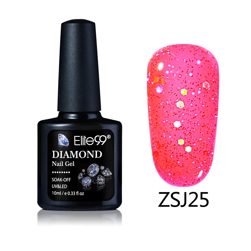 ZSJ25 Elite99 термальный ультратонкий блеск 3 цвета личная гигиена меняющийся цвет Снежинка температурный гель для изменения цвета ногтей - Цвет: ZSJ25