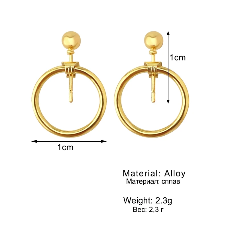 

Fashion Bohemian Vintage Earrings Jewelry Cute Gold Color Geometric Round Metal Stud Earrings Best Gift for Women Girl