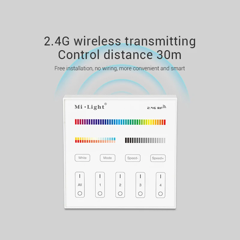 2 4G WIFI RF B4 Сенсорная панель контроллер батарея версия для CCT DIM RGB RGBW + Светодиодная