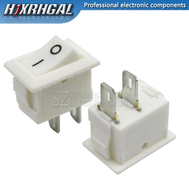 2PIN 2 block White 10 шт. кнопочный переключатель 10x15 мм SPST 2Pin 3pin 3A 250V KCD11 защелкивающийся ВКЛ/ВЫКЛ перекидной Клавишный Выключатель 10 мм* 15 мм черный красный и белый - Цвет: 2PIN 2 block White