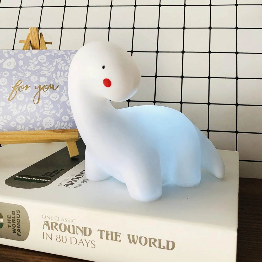 Милый силиконовый ночник в форме динозавра лампа для детской комнаты маленький |