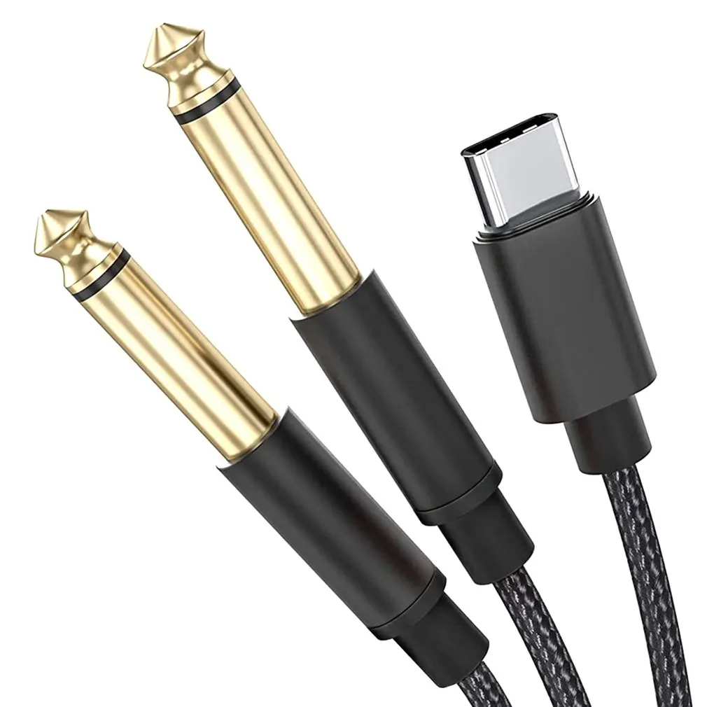 

Adapter Type C To Dual 6.35 Mono Line Portable Excellent Audio Cable Design Usb-c To Dual 6.35y Splitter Cable