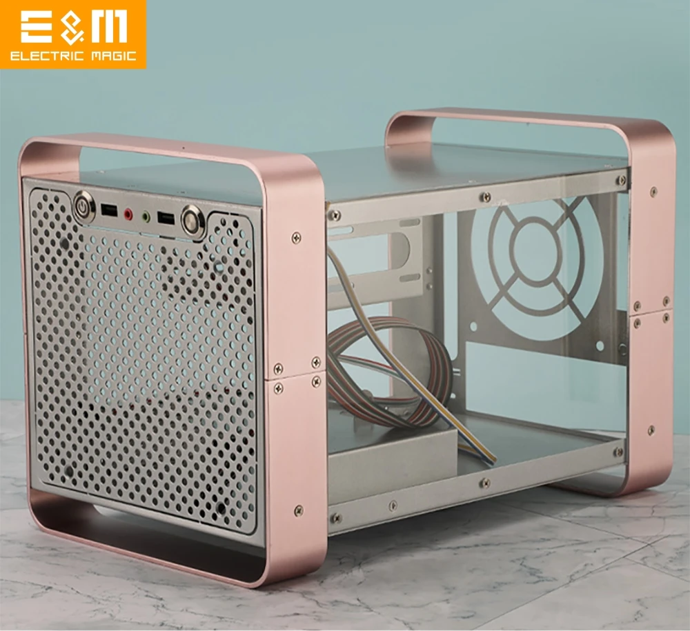 14L боковая прозрачная Башня Чехол Для Mini ITX Synology NAS сервер HTPC A4 алюминиевый сплав