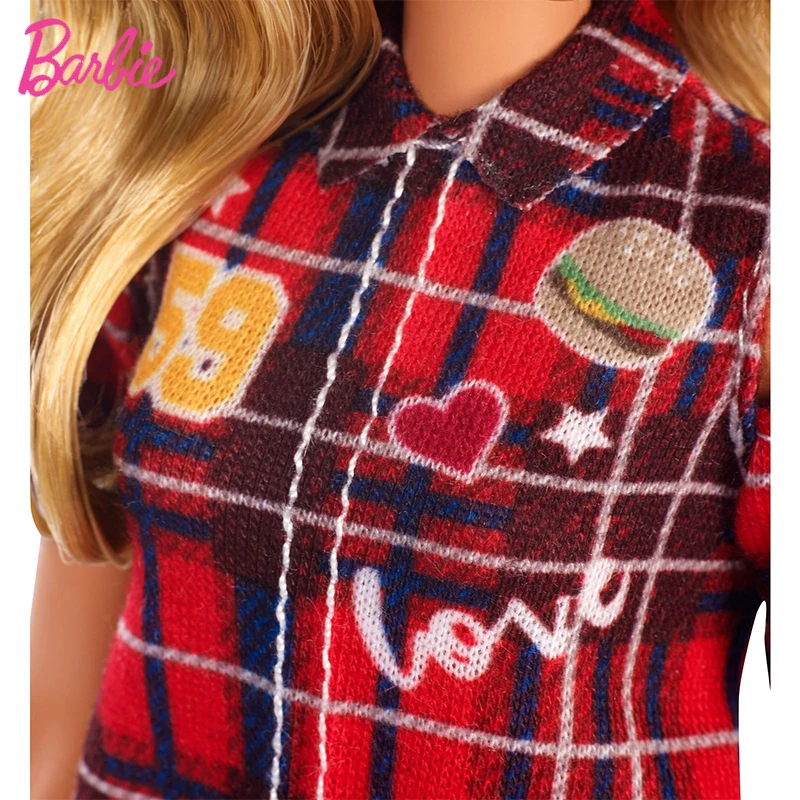 Барби кумир моды Дарен Классическая клетчатая рубашка Блондинка девушка