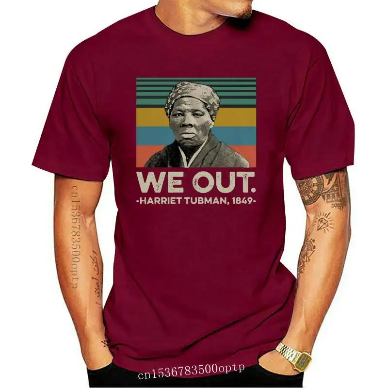 

Новинка, винтажная Мужская футболка Harriet Tubman We Out 1849, черная, с изображением истории, хлопковая футболка