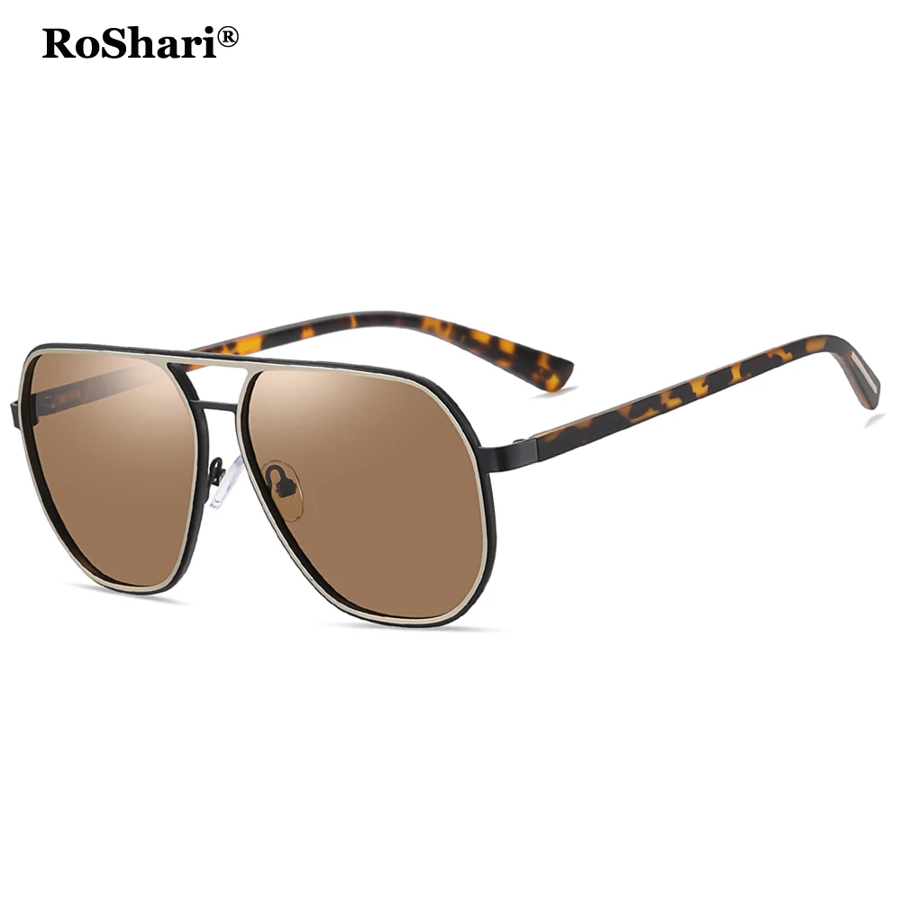 

RoShari Polarized Sunglasses For Men Vintage Fashion Brand Designer Driving Sun Glasses Women Goggle UV400 R024