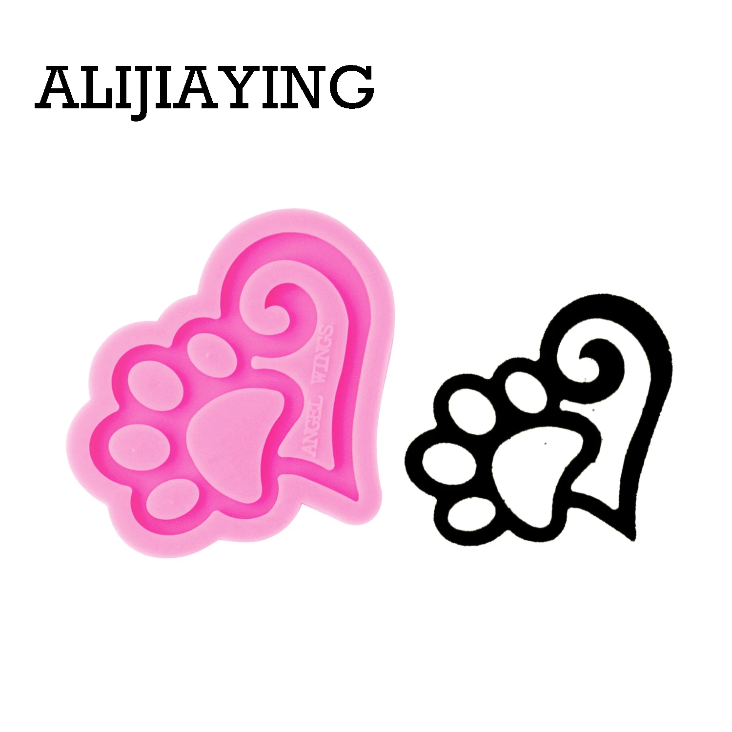 DY0129 Блестящий Медвежонок лапа креативный брелок силиконовая форма DIY собачья