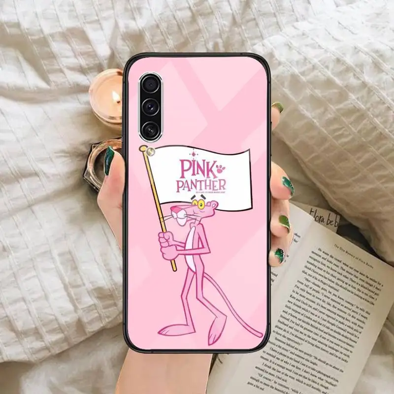 

Cute funny cartoon Pink Panther Phone Case Tempered glass For Samsung S6 S7 edge S8 S9 S10 e plus note8 9 10 pro