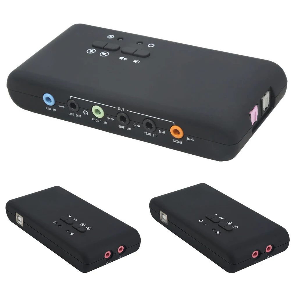 

7.1 Channel Digital Optical Fiber Surround Sound External 3D USB Stereo Sound Card Playback Recording Dynamic Audio Interface
