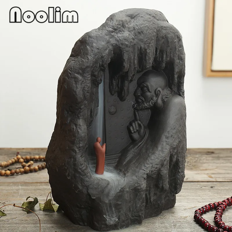 Курильница Dharma Backflow для благовоний декор из фиолетовой глины дома и офиса