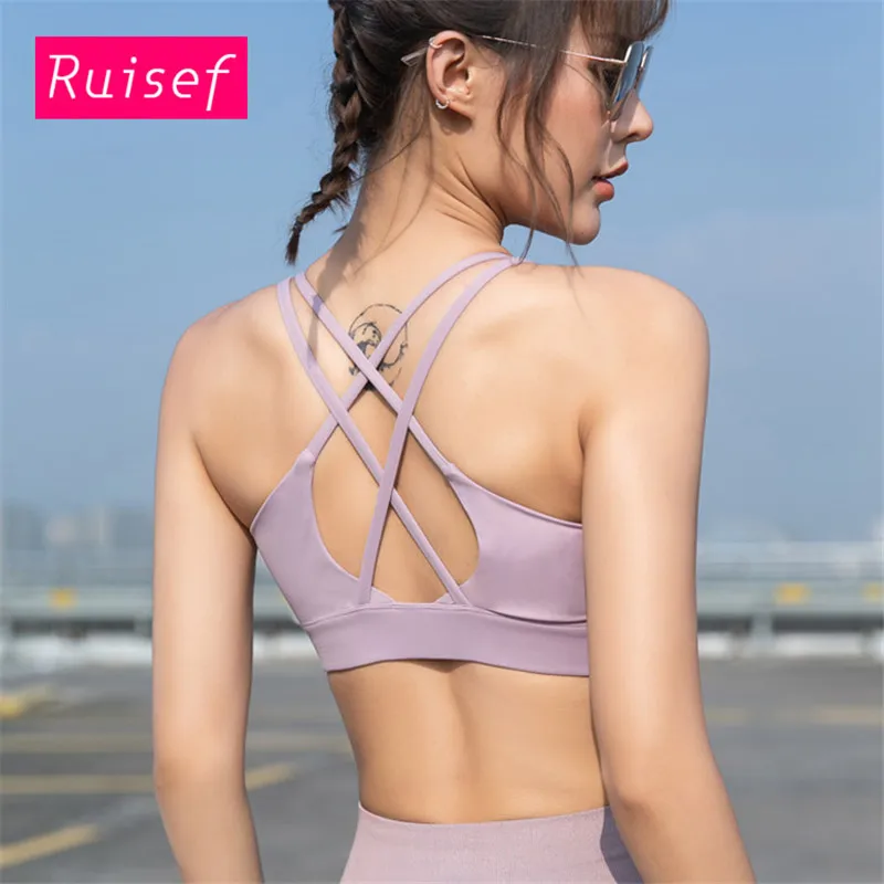 Новый спортивный бюстгальтер Ruisef с перекрестной спинкой ударопрочный и